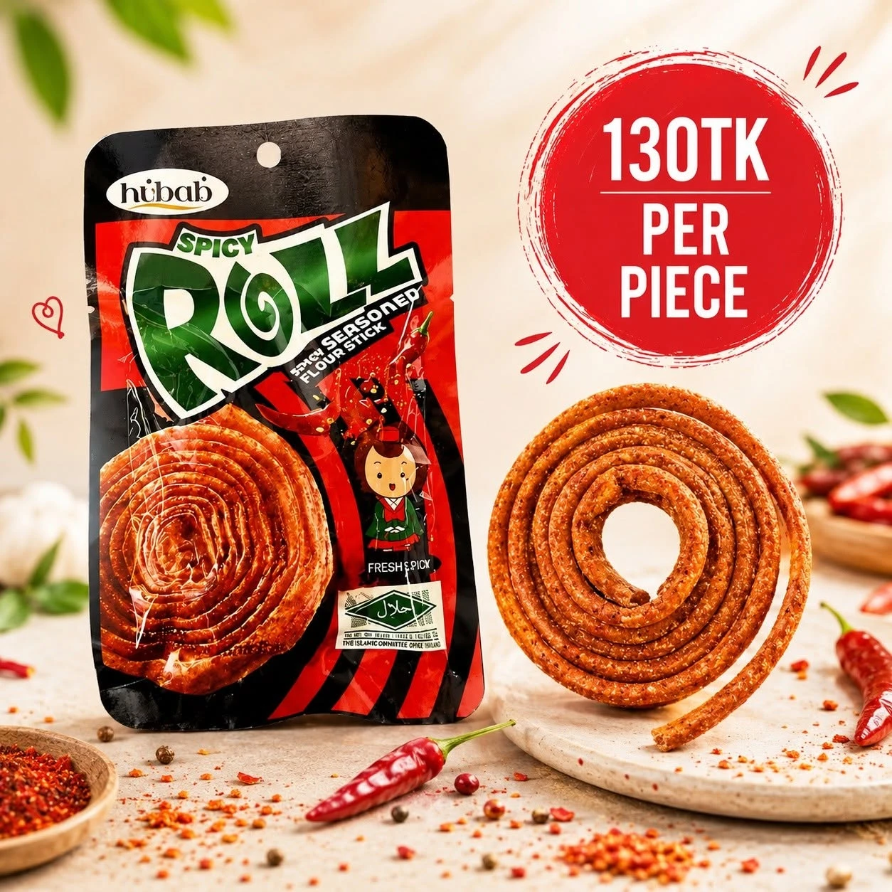 Spicy Roll — ขนมม้วนปรุงรสเผ็ด