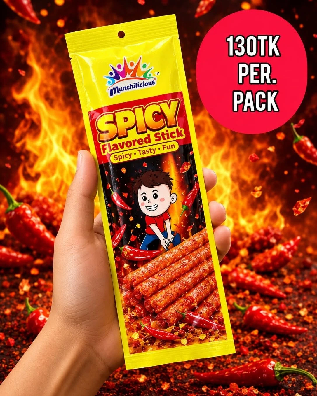 Spicy Flavored Sticks — ขนมแท่งปรุงรสเผ็ด